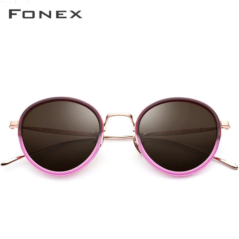 Goedkoop Pure B Titanium Acetaat Gepolariseerde Zonnebril Vrouwen 2019 Nieuwe Mode Vintage Ronde Zonnebril Mannen Retro Mirrored Zonnebril Oculos