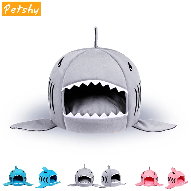 

Petshy Shark Pet Dog House Bed Cotton Non Slip Bottom Pet Sofa Mat For Small Medium Dogs Cats Puppy Kitten Sleeping Basket Nest