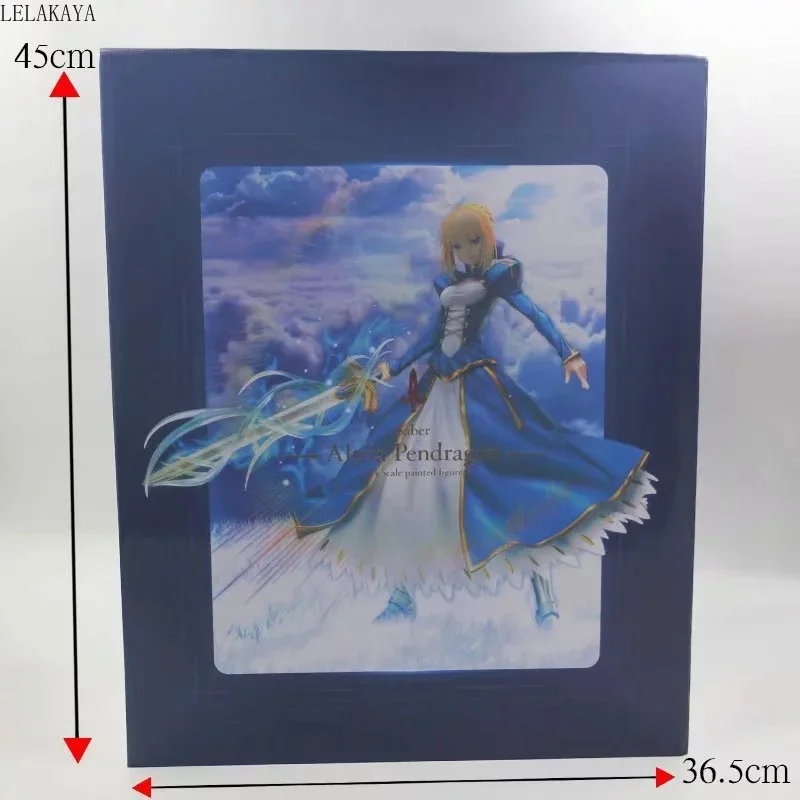 1 шт. японского аниме FGO Fate Stay Night Big Saber Altria Pendragon 41 см голубое платье Ver. 1/4 ПВХ фигурка модель игрушки подарок