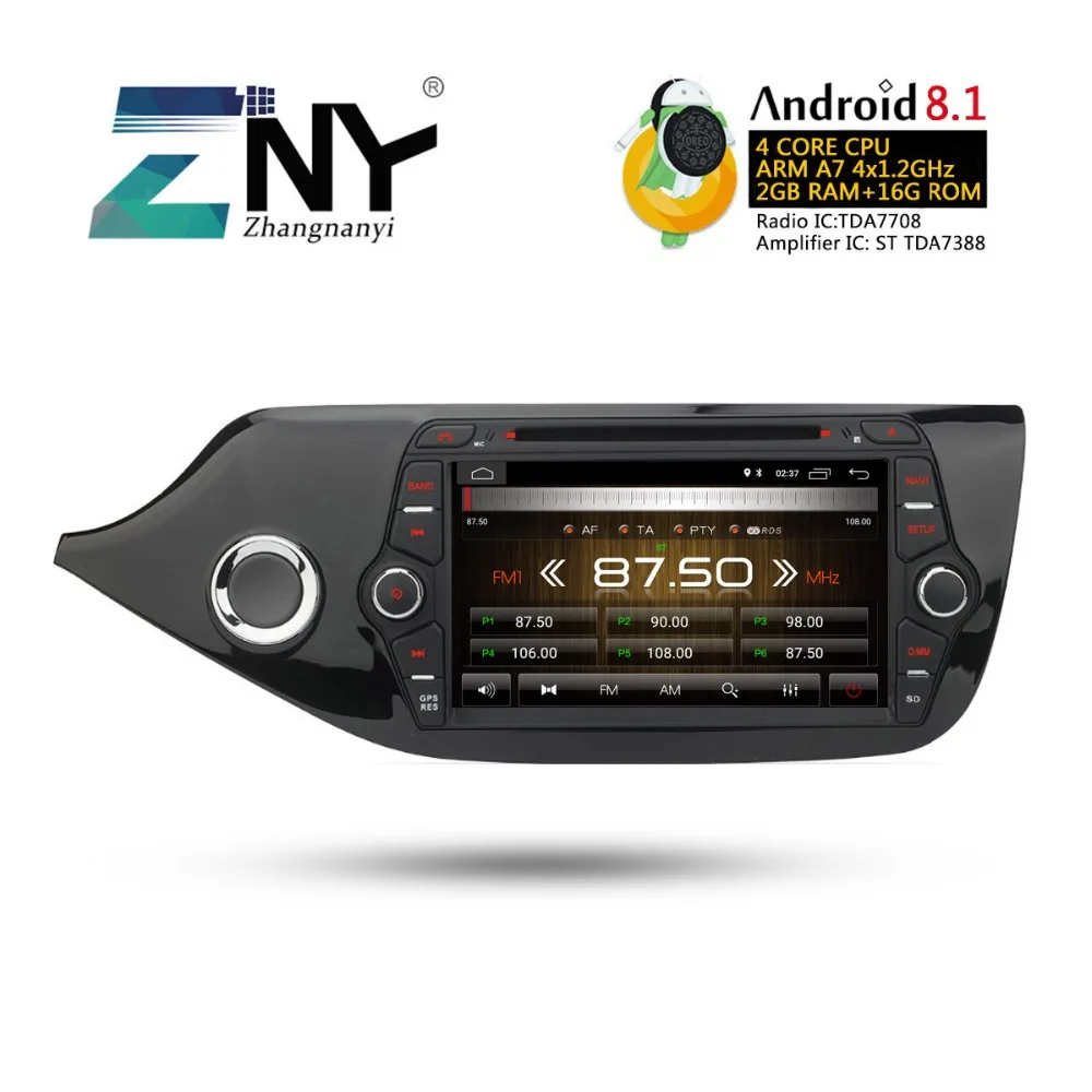 8 &quotAndroid 1 автомобильный DVD 2 Din Авто Радио Аудио для Kia Ceed 2013 2017 wifi Bluetooth gps навигация