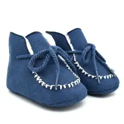 Зимние Детские Обувь для девочек Обувь для мальчиков Обувь Младенцы Обувь на теплом меху шерстяные пинетки овчины Пояса из натуральной