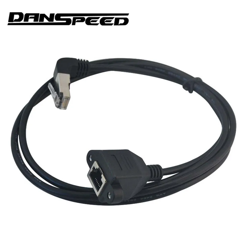 Danspeed RJ45 мужского и женского пола 90 градусов вверх сбитый угол шнур Вилки Ethernet LAN