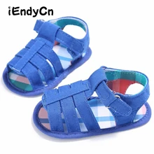 IEndyCn детская обувь новые летние для маленьких мальчиков мягкие кожаные сандалии для маленьких мальчиков; с мягкой подошвой кожаные пляжные детские сандалии YD212