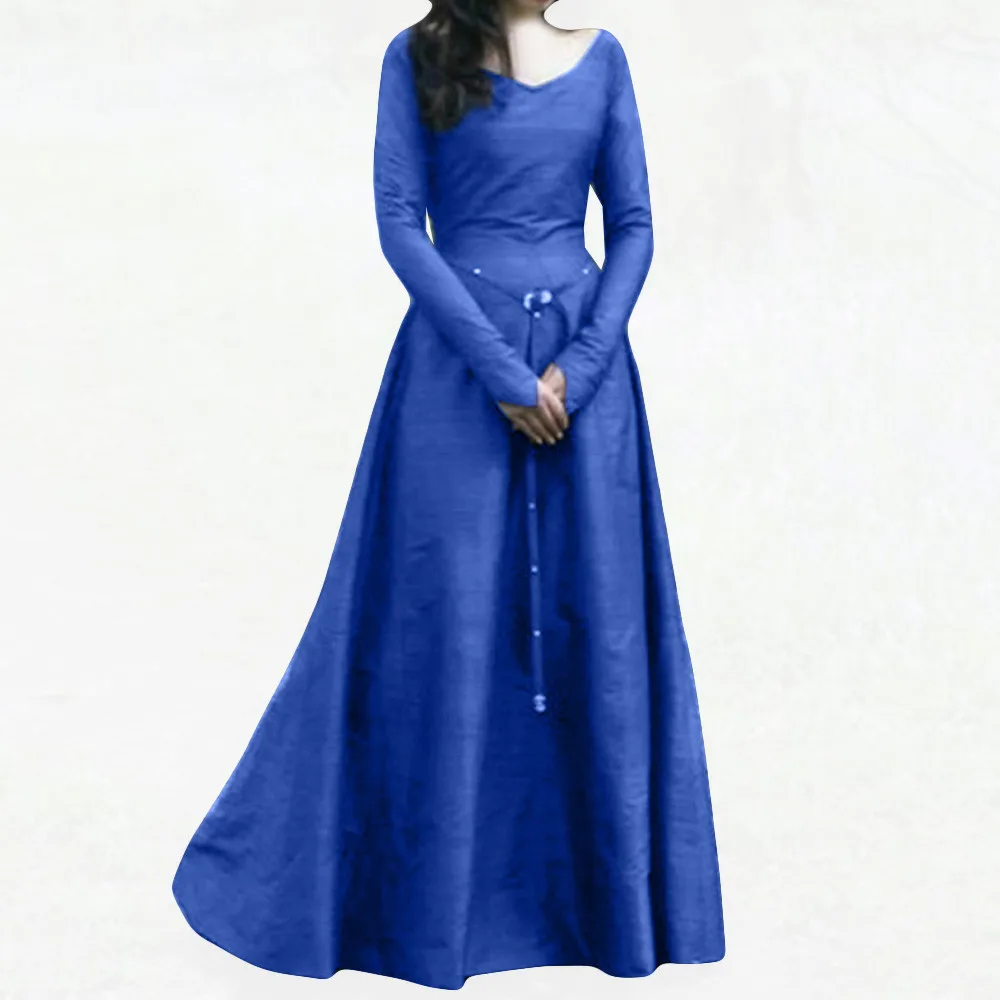 

2019 New Women Witch Renaissance Victorian Dress Halloween Costume Cosplay Long Party Dress vestido de festa longo