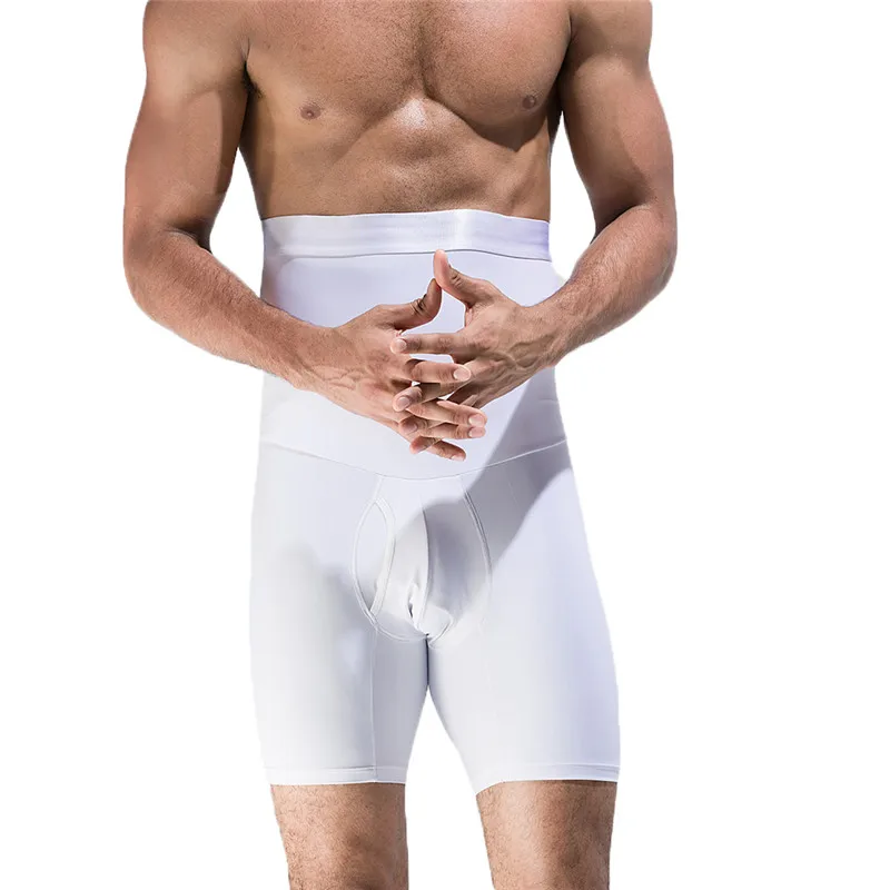 Uomini Professionale Tummy Controllo A Breve Maschio A Vita Alta Che Dimagrisce Biancheria Intima Dello Shaper Del Corpo Senza Soluzione di Continuità Del Ventre Cintura Boxer Slip Anti-Curl