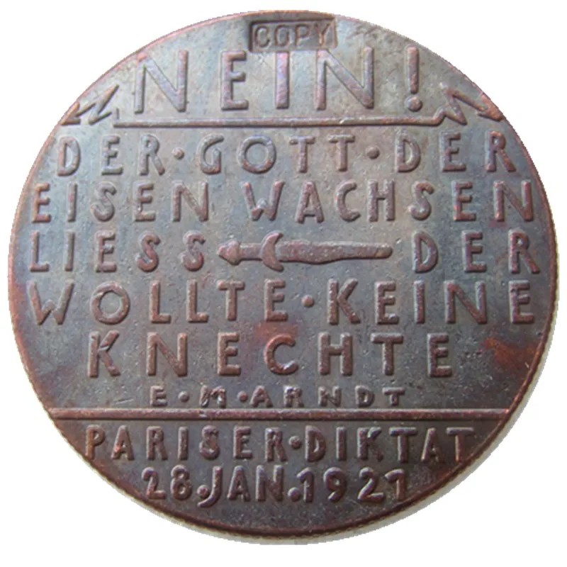 

GERMANY 1927 ,The Paris Dictat 100% Copper or Silver Plated Copy Coins