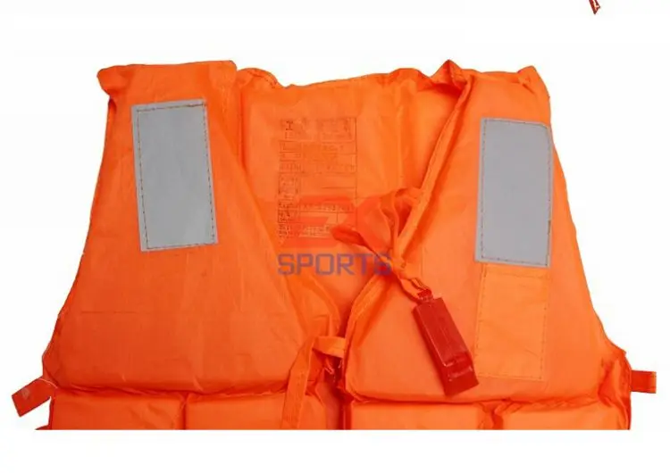 Orange Foam Swimming Life Jacket Life Vest for adult with whistle 80KG Flotage of inflatable boats (15)