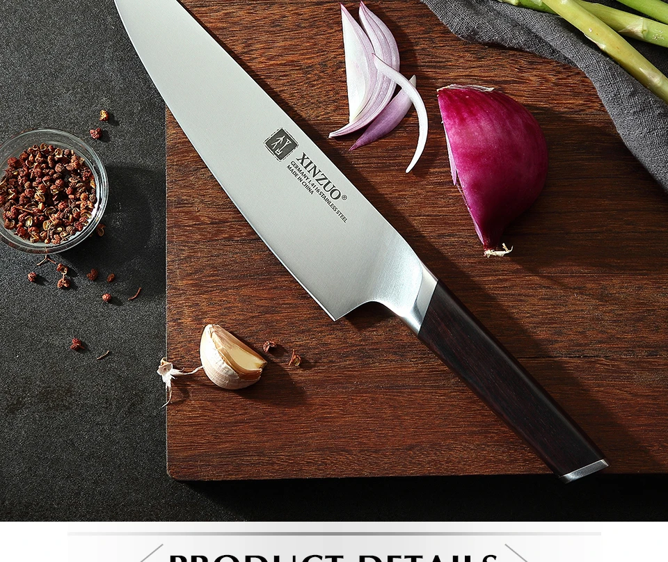 XINZUO " дюймовый нож шеф-повара, немецкие кухонные ножи из нержавеющей стали 1,4116, Новое поступление, нож для мяса, овощей, черное дерево, ручка