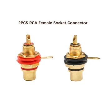 

2PCS/1 Pair RCA Female Socket Connector Chassis Panel Mount Adapter Audio Terminal Plug set