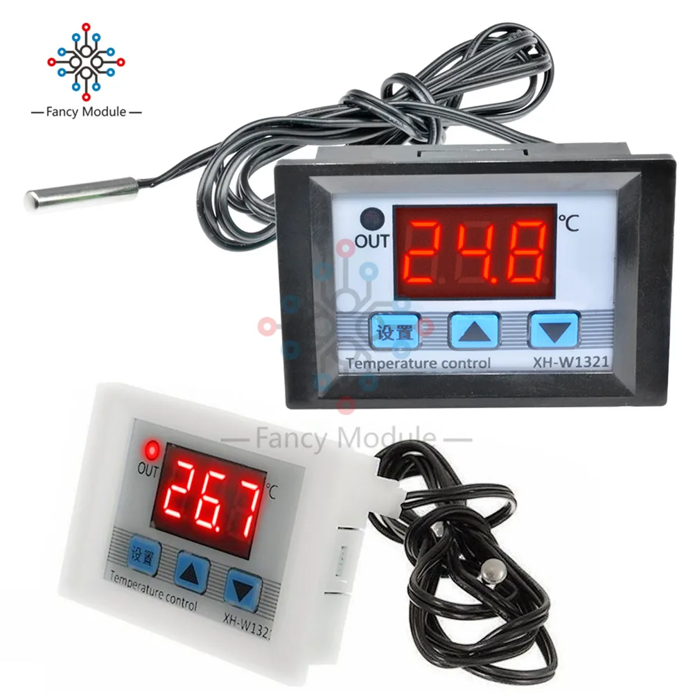 DC 12V LED Digital Temperature Controller Thermostat Control Switch Probe Black 