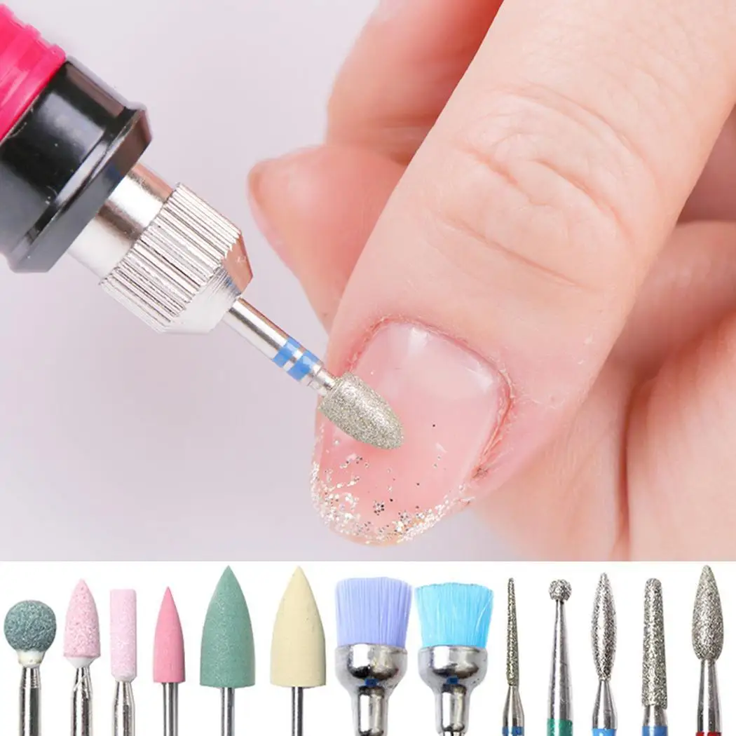 

Nail Art Polishing Grinding Heads Drill Bit Silver File approx.2.35mm/0.1inch Set Manicure Tool