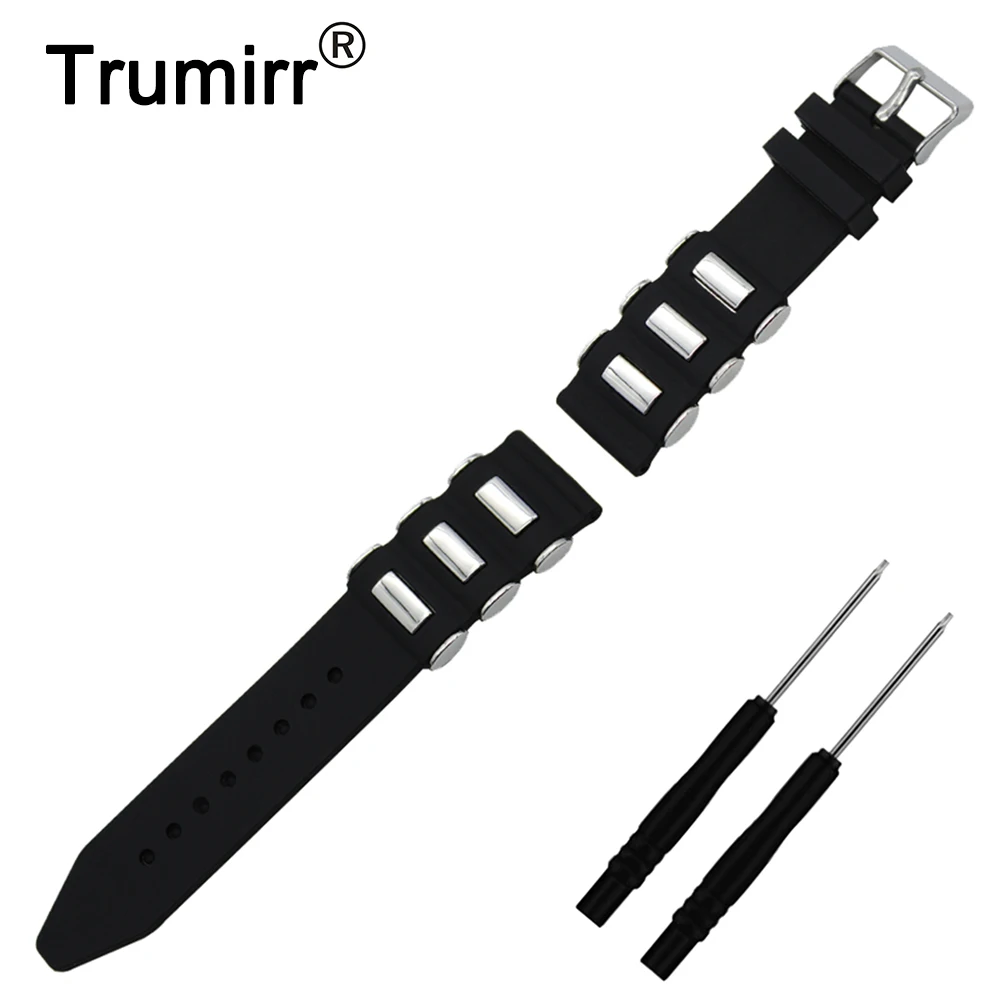 

26mm Silicone Rubber Watchband + Tool for Garmin Fenix 3 HR 5X Watch Band Replacement Strap Steel Buckle Wrist Bracelet Black