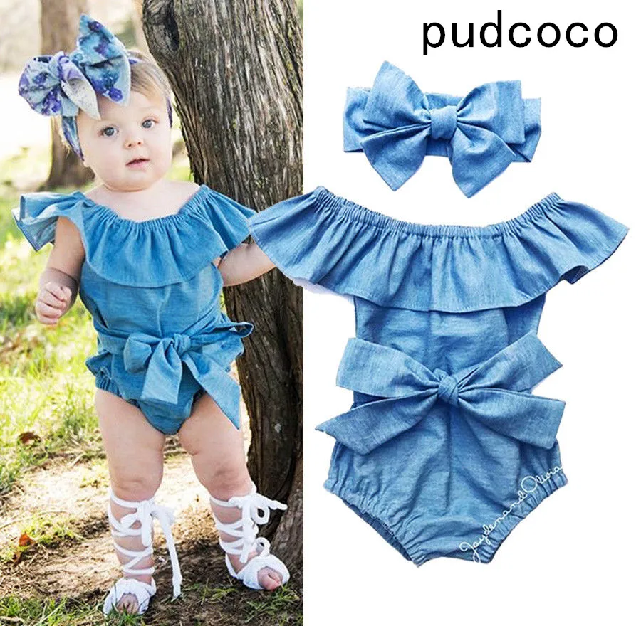 

Cute Newborn Toddle Infant Baby Girls Front Bowknot Bodysuit Ruffle Sleeveless Jumpsuit Cotton Summer Outfits Clothes 0-24M