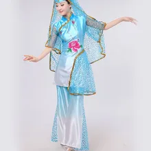 Китайский народный танец костюмы Хуэй национальный танец одежда мусульманское этническое миноритарное сценическое представление одежда