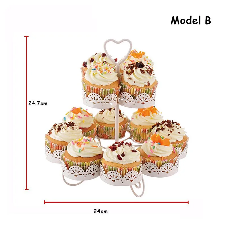 

Dessert Showing Holder Wedding Cupcake Party Cake Stand Shelf Window Display Dessert Fruit Tray Double Layer Cupcake Holders