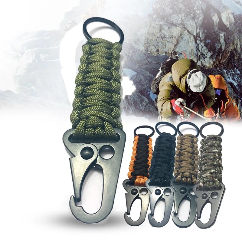 アウトドアアクティビティ ハイキング キャンプ サバイバルキット用の編みこみストラップ付きキーホルダー Climbing Accessories Aliexpress