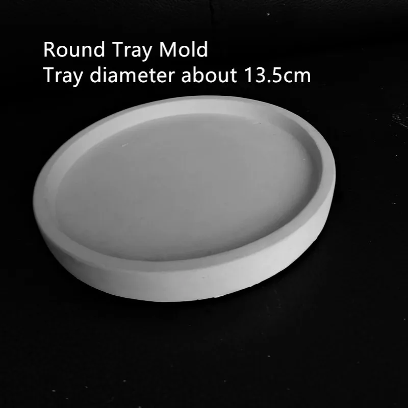 Round Cement Mould for flower pot vase Concrete planter tray silicone mold