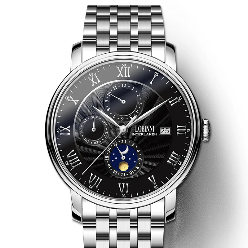 

Switzerland LOBINNI Men Watches Luxury Brand Wristwatches Seagull Automatic Mechanical Clock Sapphire relogio masculino L1023-5