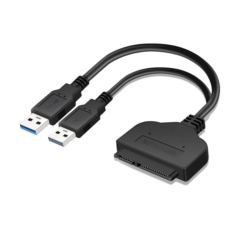 

KuWFi USB3.0 to SATA High Speed Adapter Cable 22 pin For 2.5 inch HDD/SSD Hard Disk Laptop With Extra Power