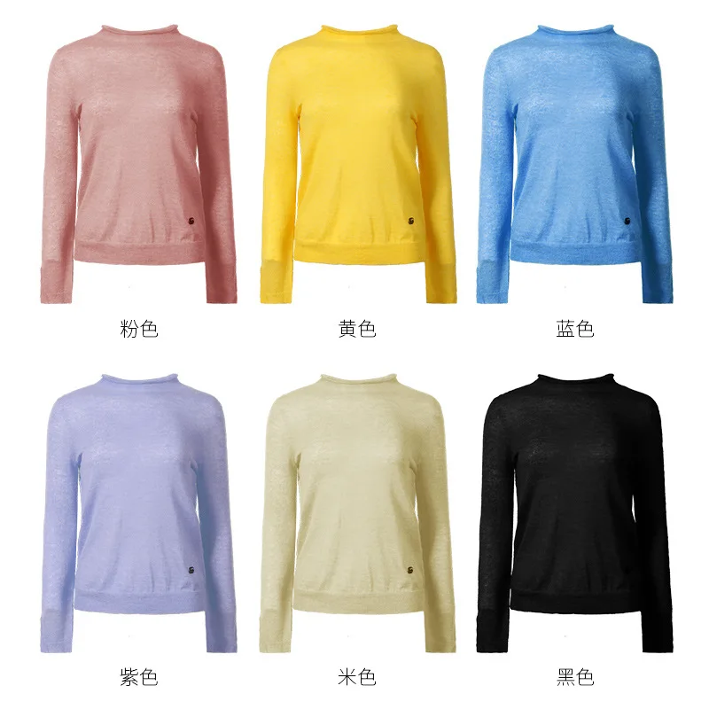 Solid long sleeve elastic knit pullovers sweater shirts 2018 new half turtleneck women autumn basic sweater
