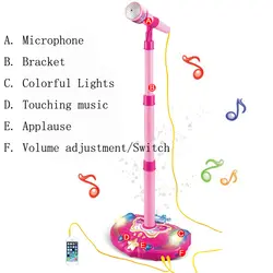 Дети эхо микрофон караоке USB Регулируемая подставка микрофон музыкальвечерние ная игрушка партия песня с световой эффект для день