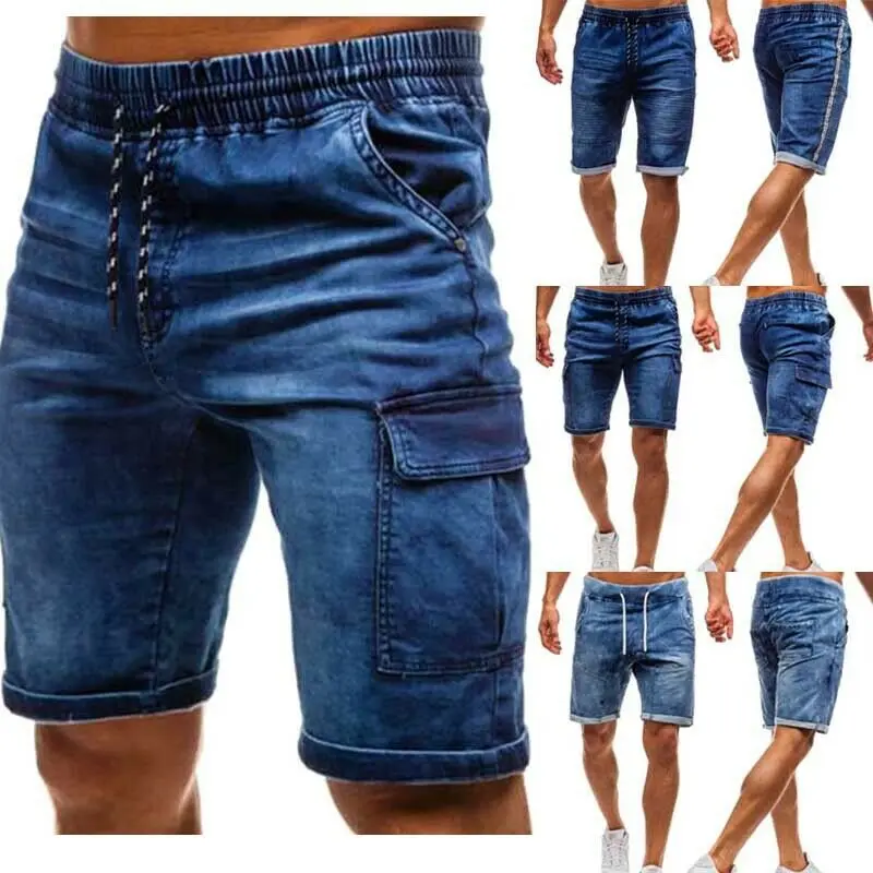Мужские джинсовые шорты короткие штаны рваные джинсы короткие джинсы, штаны стрейч брюки потертые