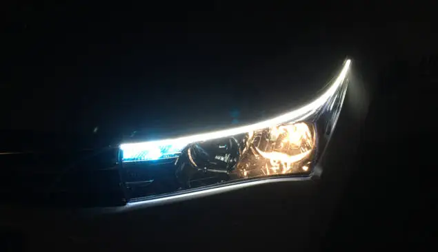 Светильник для бровей светодиодный DRL для Toyota Corolla Altis Eye brow светильник светодиодный внешний фонарь сигнальные аксессуары для парковки - Испускаемый цвет: light brow