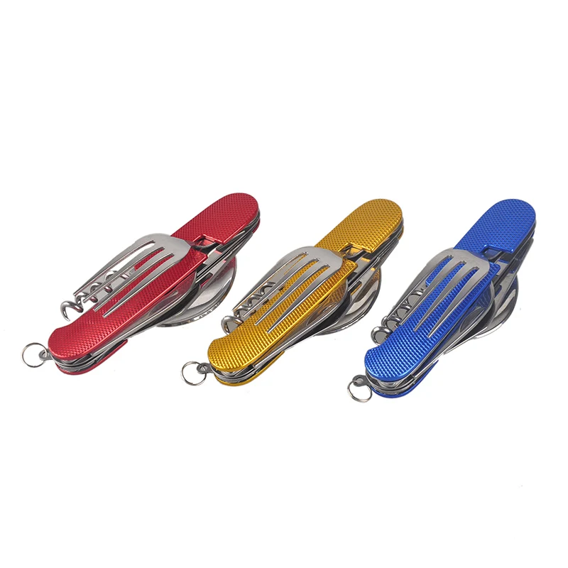 Nuevo multi-función plegable viaje al aire libre camping Vajilla combinación extraíble al aire libre Vajilla fruta cuchillo set de regalo