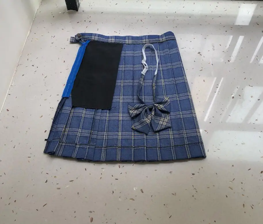 Синяя Клетчатая плиссированная юбка для женщин Kawaii Harajuku мини Японская Униформа Высокая талия для школьниц милые юбки шикарный стиль JKG1016