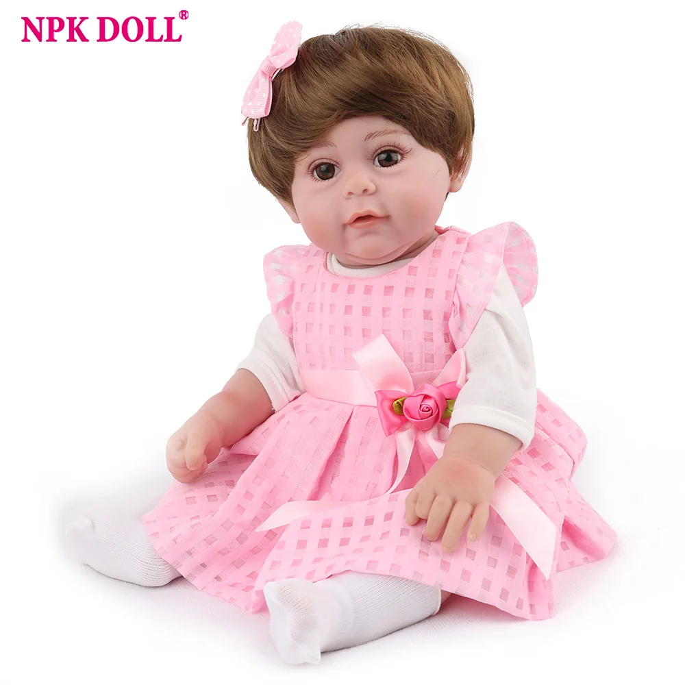 NPKDOLL Reborn Baby Doll 45 см розовое платье принцессы реалистичное для детей Playmate