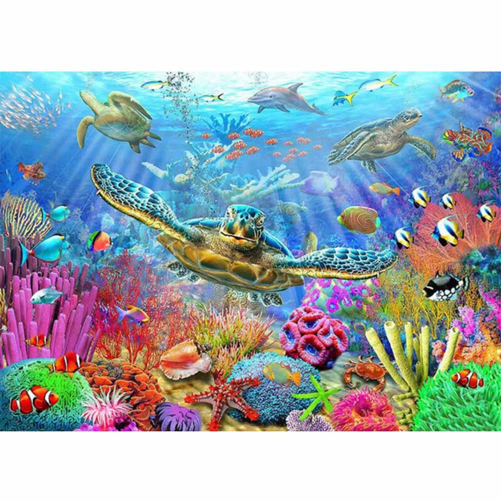 

DIY diamond painting sea turtle dolphin diamond embroidery Marine life Coral diamond Mosaic starfish cross stitch sea star decor