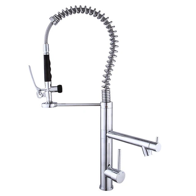 Special Price Universal Kitchen Faucets Brass Chrome Brushed Silver Bathroom Faucet Pull Out Single Handle Mixer Taps Hot Cold Deck Mounted