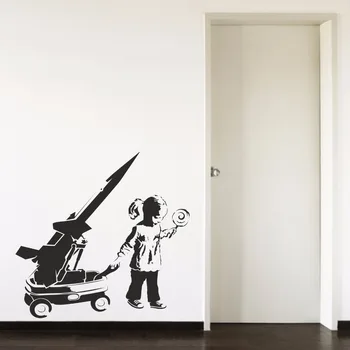 

Banksy Wagon Girl Missile Lollypop Baby Room Bedroom Living Home Decal Removable Vinyl Art Wall Sticker Autocollant Mural B087