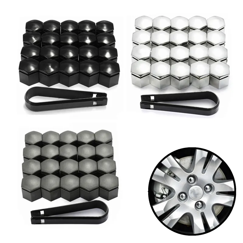 20pcs 19mm Wheel Nut Bolt Head Cover Cap Tire Wheel Screw Bolts Covers Caps Car Styling Protector For Vauxhall Opel Romove Tool