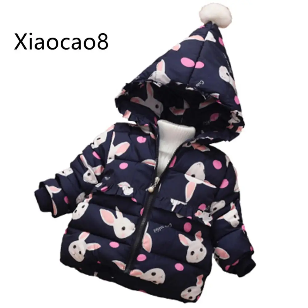 

Thicken Hooded Cute Rabbit Winter Jacket Baby Girl 2019 Animal Outwear Windbreaker Fashion Children Clothes Girls Jacket 2 ~7Y
