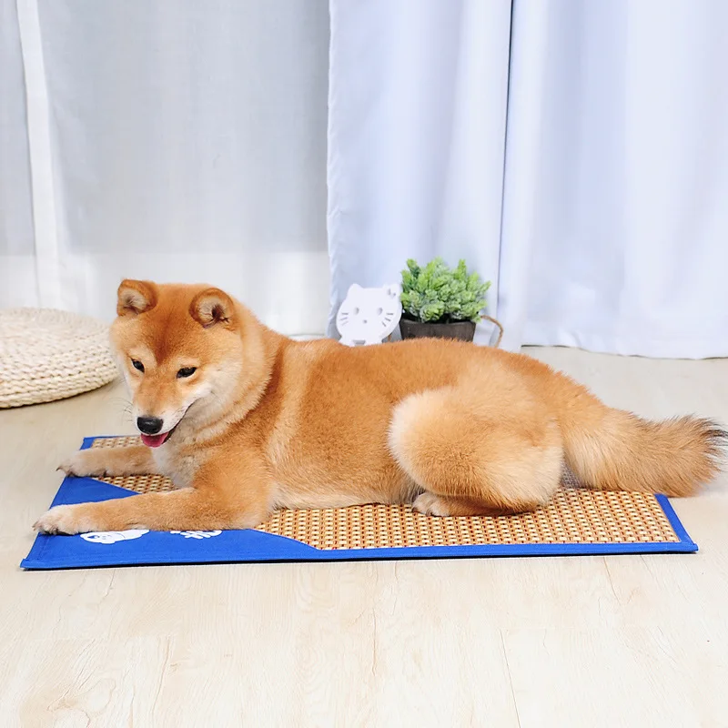 

Thickened long bamboo mat double-sided pet mat summer cool puppy mat new dog mat dog beds pet home dog cat blanket kennel