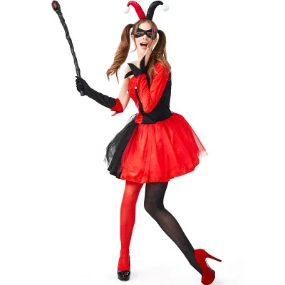 «Джокер» и «Харли Квинн», костюмы для шутников для детей девочек Харли Квинн, клоун карнавальный костюм на Хэллоуин Fantasias детское нарядное платье - Цвет: for women