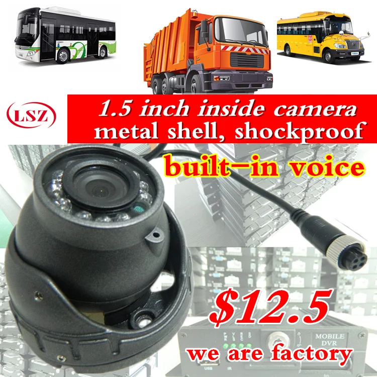Factory Truck Camera 1.5 inch inside camera metal shell shockproof built in voice bus camerain