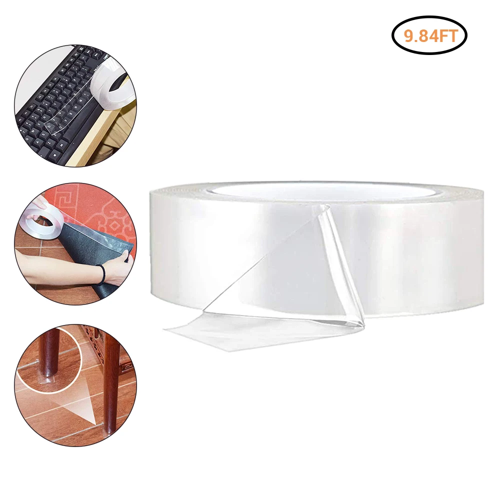 

Transparent Nano Magic Tape Double-sides Adhesive Tape Sticker Removable Reusable Traceless Nano Tape For Home Repair