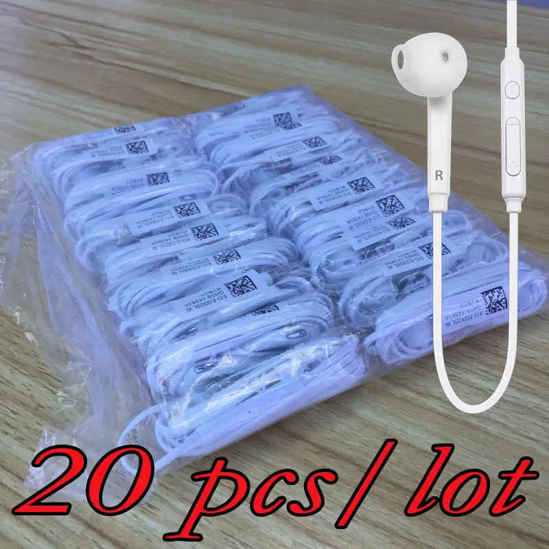 

20 pcs Sport Headphones In Ear High Quality Earphone Mic Headset Earbuds Earpiece for Samsung Galaxy S6 S5 S4 S9+ S8 S7 Note 8 7