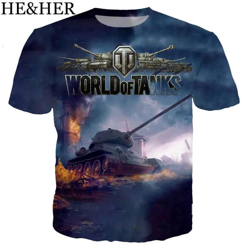 Футболка Мужская/женская с 3D принтом тенниска World Of Tanks и короткими рукавами