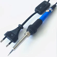 Новое поступление ЕС вилка 60 Вт 220 В температура регулируемый Электрический Сварочный припой паяльник инструмент с включения/выключения