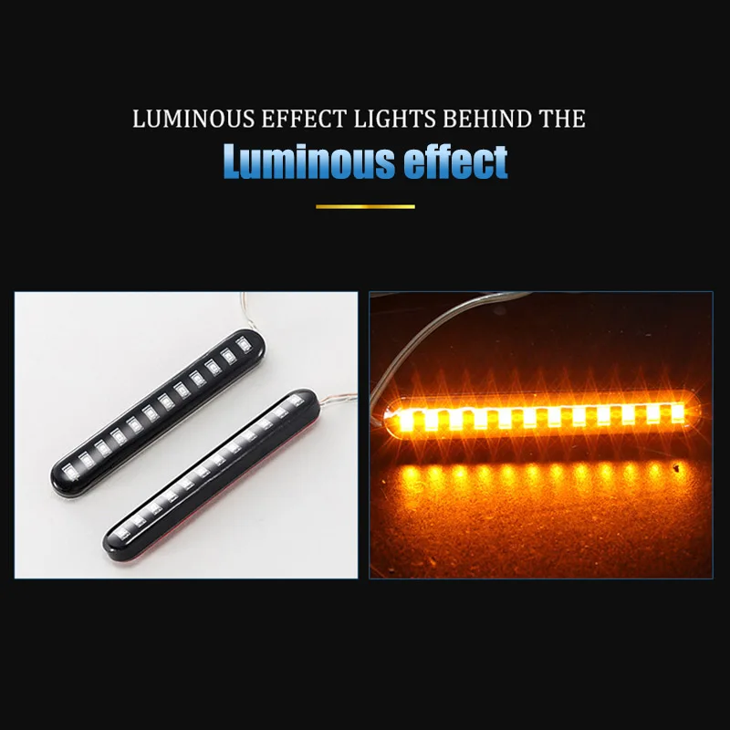

1 Pair 12LED Motorcycle Turn Signal Light Flow Type Car License Plate Light Indicator XR657