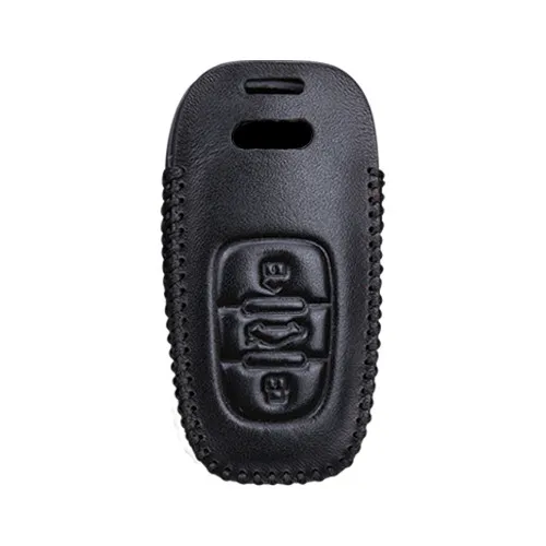 Натуральная кожа пульт дистанционного управления Чехол для автомобильного смарт-ключа Крышка для Audi B6 B7 B8 A4 A5 A6 A7 A8 Q5 Q7 R8 TT S5 S6 S7 S8 оболочки сумка для Audi - Название цвета: Black Line