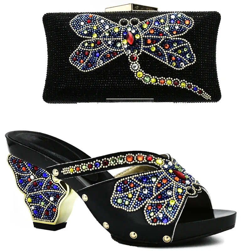 Chaussures argent Italien yellow Qualité Assorties Mariage Africain Africaine Ensemble Et Femmes Noir Dans De Haute Couleur Violet pourpre vert Sac Nigérian Sacs xFqw1Y1E