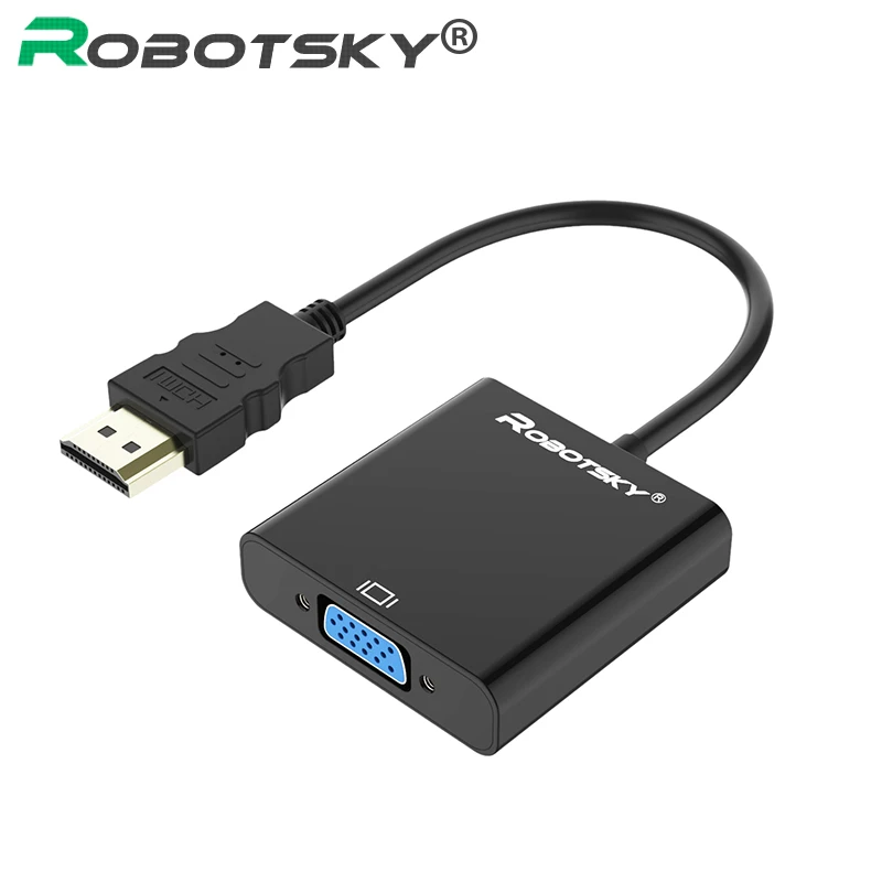 Robotsky HDMI к VGA адаптер цифро-аналоговый av-конвертер кабель для Xbox PS4 ПК ноутбук ТВ коробка к проектору Displayer HD tv