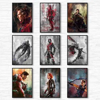 

Wall Art Poster Print Canvas Painting Wall Pictures For Home Decor Marvel Avenger Movie Superhero Deadpool Iron Spider Man Loki