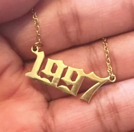 

Custom Jewelry Special Date Year Number Necklace for Women 1980 1995 1996 1997 1998 1999 from 1980 to 2019 Personalized Collares