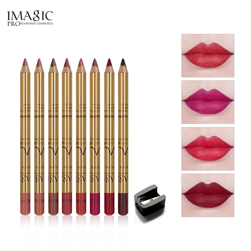IMAGIC Brand 8 Colors New Lip Liner Pencil Makeup Set Kit Natural