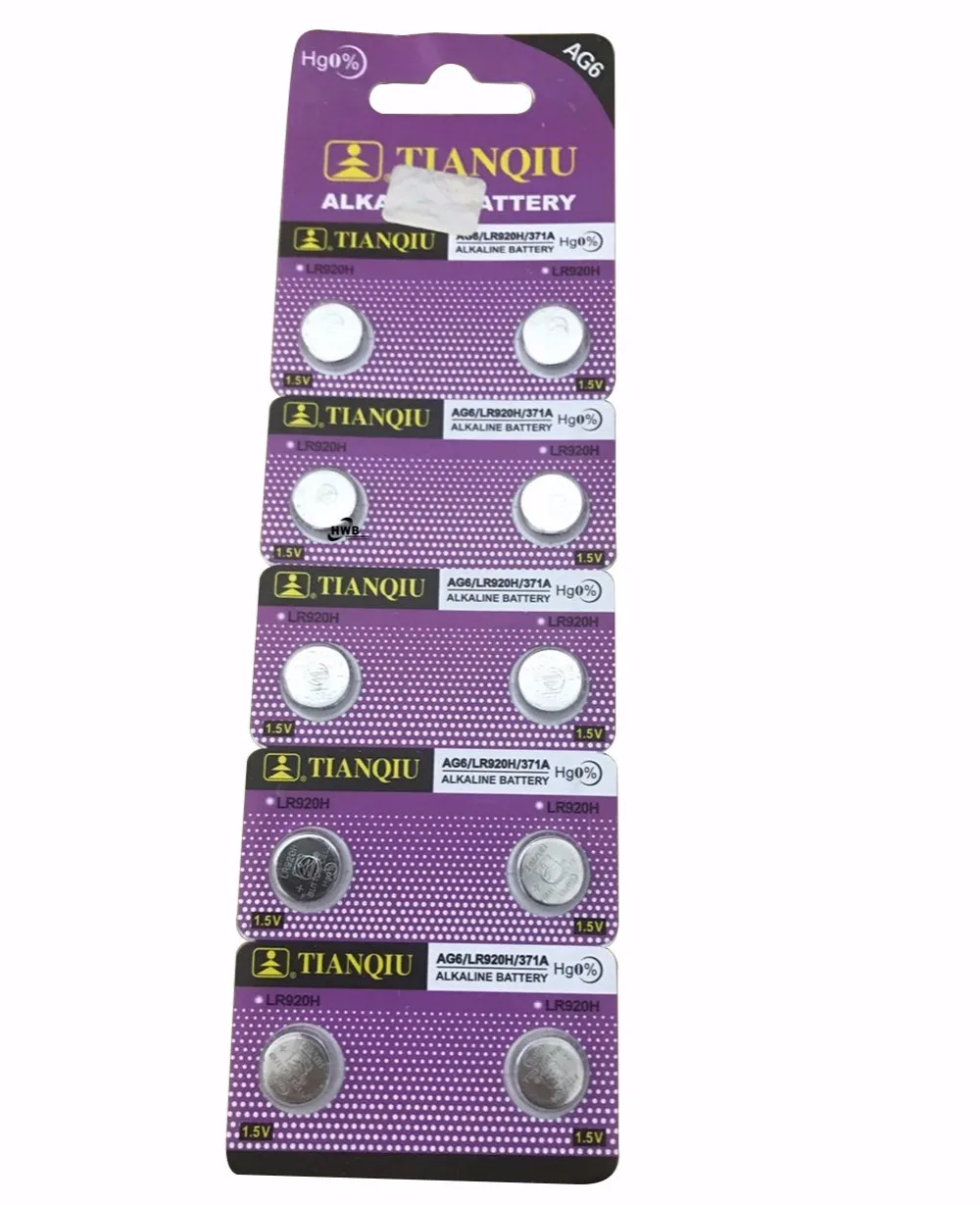 

10pcs Big Promotion For watch Button Battery ag6 371 d371 605 sr920sw sr69 alkaline cocell button battery for watch